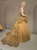 Ndyad A-line Strapless Tulle Sequined Long Ball Gown HZ1024