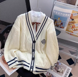 Ndyad Korean style V-neck JK cardigan autumn new style outer wear knitted sweater jacket for women HZ1024