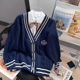 Ndyad Korean style V-neck JK cardigan autumn new style outer wear knitted sweater jacket for women HZ1024