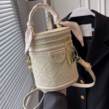 Ndyad niche fashion cylindrical hand-held shoulder bucket bag messenger bag HZ1024