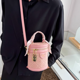 Ndyad niche fashion cylindrical hand-held shoulder bucket bag messenger bag HZ1024