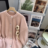 Ndyad Gentle Style Thick Round Neck Knitted Cardigan HZ1024