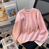 Ndyad fur soft round neck pullover sweater HZ1024