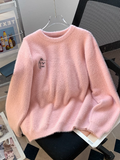 Ndyad fur soft round neck pullover sweater HZ1024