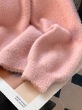 Ndyad fur soft round neck pullover sweater HZ1024