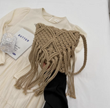 Ndyad Tassel Woven Shoulder Bag Crossbody Bag HZ1024
