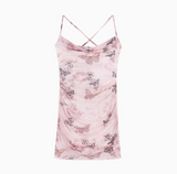 Ndyad slim backless camisole hip skirt with butterfly print HZ1024