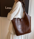 Ndyad soft leather large capacity shoulder bag commuter tote bag HZ1024