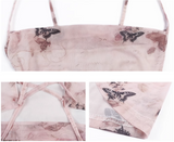 Ndyad slim backless suspender dress with butterfly print HZ1024