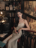 Ndyad Satin Fitted Suspender Dress HZ1024