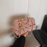 Ndyad pink small square bag knitted chain bag HZ1024