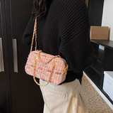 Ndyad pink small square bag knitted chain bag HZ1024