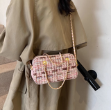 Ndyad pink small square bag knitted chain bag HZ1024