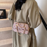 Ndyad pink small square bag knitted chain bag HZ1024