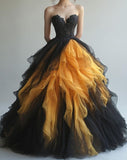 Ndyad Sweetheart Neck Lace Tulle Long Prom Dress, Vintage Formal Dress HZ1024