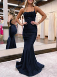 Ndyad Backless Mermaid Lace Green Long Prom Dress, Green Formal Elegant Evening Dress Wedding Guest Dress HZ1024