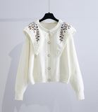 Ndyad Embroidered Long-sleeved Cardigan Sweater HZ1024