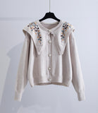 Ndyad Embroidered Long-sleeved Cardigan Sweater HZ1024