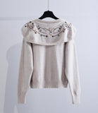 Ndyad Embroidered Long-sleeved Cardigan Sweater HZ1024