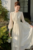 Ndyad Twist Chiffon Long Sleeve Dress HZ1024
