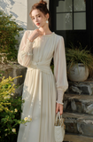 Ndyad Twist Chiffon Long Sleeve Dress HZ1024