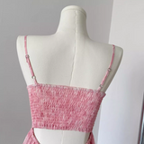 Evafashion romantic floral suspender dress HZ1024