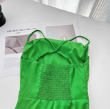 Ndyad Satin Swing Neck Suspender Dress Birthday Dress HZ1024