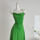 Ndyad Satin Swing Neck Suspender Dress Birthday Dress HZ1024