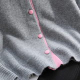 Ndyad color crew neck knitted cardigan HZ1024