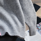 Ndyad color crew neck knitted cardigan HZ1024