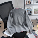 Ndyad color crew neck knitted cardigan HZ1024