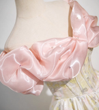 Evafashion A-line off-the-shoulder neck satin long ball dress, champagne evening dress HZ1024