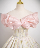 Evafashion A-line off-the-shoulder neck satin long ball dress, champagne evening dress HZ1024