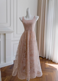 Ndyad pink A-line tulle sequin short prom dress, light pink homecoming dress HZ1024