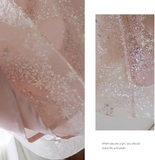 Ndyad pink A-line tulle sequin short prom dress, light pink homecoming dress HZ1024