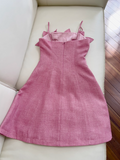 Ndyad red A-line spaghetti strap short prom dress, rose red homecoming dress HZ1024