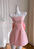 Ndyad Sweet Spaghetti Strap A-Line Short Prom Dress HZ1024