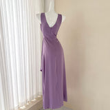 Ndyad Irregular patchwork pleated flowing dress HZ1024