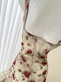 Evafashion red floral sling tea dress HZ1024