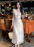 Ndyad French sleeveless Sweet Floral Dress HZ1024