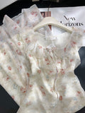 Ndyad French sleeveless Sweet Floral Dress HZ1024