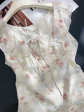 Ndyad French sleeveless Sweet Floral Dress HZ1024