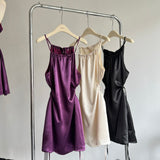 Ndyad style waist-baring halter neck pleated dress HZ1024