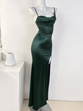Ndyad style breast pad high slit suspender dress party dress HZ1024