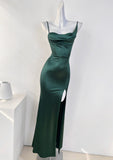 Ndyad style breast pad high slit suspender dress party dress HZ1024