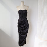 Ndyad satin hip-hugging birthday dress HZ1024
