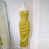 Ndyad satin hip-hugging birthday dress HZ1024