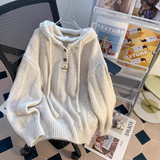 Ndyad Korean style loose hooded new autumn and winter hot-selling thickened knitted women's sweater HZ1024