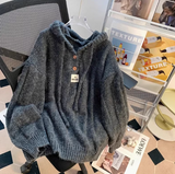 Ndyad Korean style loose hooded new autumn and winter hot-selling thickened knitted women's sweater HZ1024