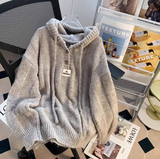 Ndyad Korean style loose hooded new autumn and winter hot-selling thickened knitted women's sweater HZ1024